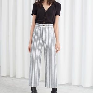 & Other Stories Striped Wide Leg Trousers